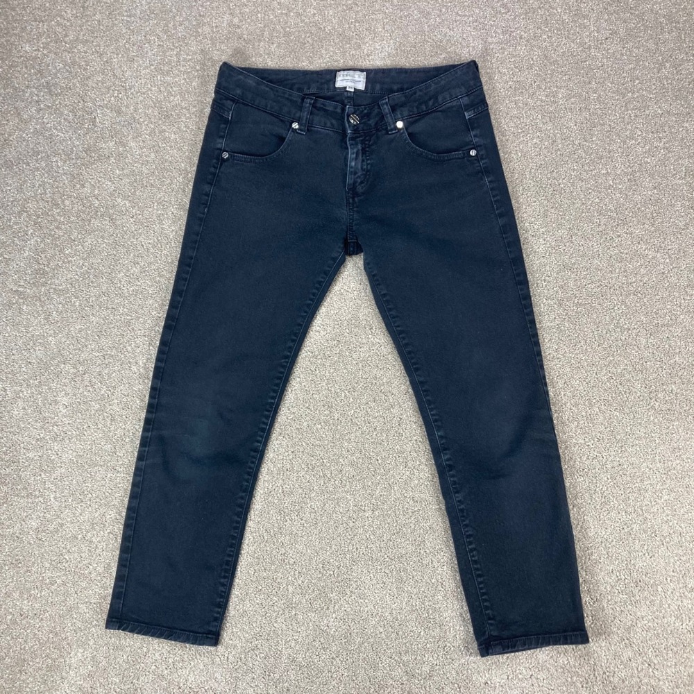 Met Jeans Women Sz 28 Black Dark Wash Straight Leg Stretch Classic Staple Denim